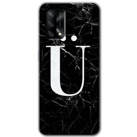 Gramaphone Oppo A54HD Desen Baskılı Arka Kapak Siyah Mermer Desenli U Harfi Kılıf