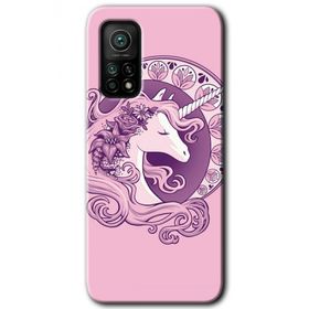 Gramaphone Xiaomi Mi 10T Pro Kılıf HD Desen Baskılı Arka Kapak - Unicorn-Pembe Kılıf