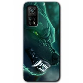 Gramaphone Xiaomi Mi 10T Pro Kılıf HD Desen Baskılı Arka Kapak - Yeşil Kurt Kılıf