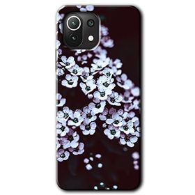 Gramaphone Xiaomi Mi 11 Lite Kılıf HD Desen Baskılı Arka Kapak - Beyaz Çiçek Kılıf