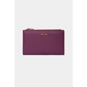 Grande 2804 Hakiki Gerçek Deri Çıtçıtlı Fermuarlı Flother Mor Kadın Cüzdan