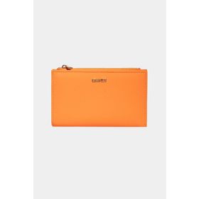 Grande 2804 Hakiki Gerçek Deri Çıtçıtlı Fermuarlı Flother Turuncu Kadın Cüzdan