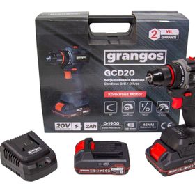 Grangos GCD20-T2 20 V 2 Ah Çift Akülü Darbesiz Matkap
