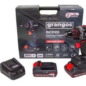 Grangos GCD20-T2 20 V 2 Ah Çift Akülü Darbesiz Matkap