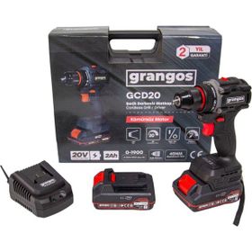 Grangos GCD20-T2 20 V 2 Ah Çift Akülü Darbesiz Matkap