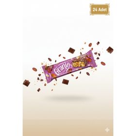 Granio 40 gr Hurmalı Bademli Çikolata Kaplamalı Bar (24 adet)