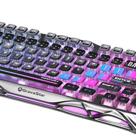 GravaStar Mercury K1 Pro RGB Kablosuz Mekanik Alüminyum Çerçeveli İngilizce Q Special Edition Cyberpunk Gaming Klavye