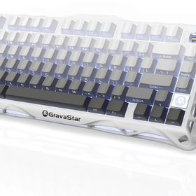 GravaStar Mercury K1 RGB Kablosuz Mekanik Alüminyum Çerçeveli İngilizce Q Beyaz Gaming Klavye