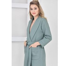 Green Black Afra Yeşil Pike Kadın Bornoz