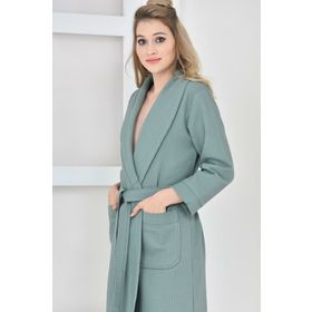 Green Black Afra Yeşil Pike Kadın Bornoz