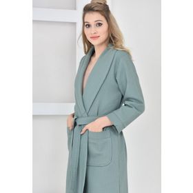 Green Black Afra Yeşil Pike Kadın Bornoz