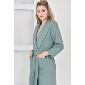Green Black Afra Yeşil Pike Kadın Bornoz