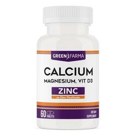 Green Farma Calcium Magnesium Vitamin D3 Zinc 60 Tablet