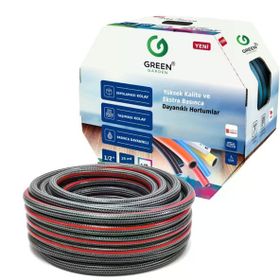 Green Garden 481225 Süper Flex Örgülü 1/2-25 mt Bahçe Hortumu