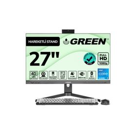 Green GT27 Intel Core i5 12400 İşlemci 16 GB DDR4 RAM 512 GB M2 SSD FHD Freedos Siyah 27 inç All in One Bilgisayar