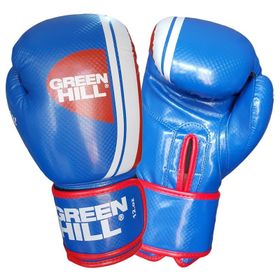 Green Hill Knock Out Carbon Mavi Deri Boks ve Kick-Boks Eldiveni