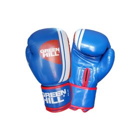 Green Hill Knock Out Carbon Mavi Deri Boks ve Kick-Boks Eldiveni