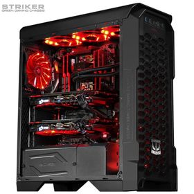 Green Striker Midtower 3x120 mm Fan Siyah 6x120 mm Fan Desteği Bilgisayar Kasası