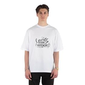 GreenMint Currently Avoiding Housework Funny Mom Unisex Beyaz Oversize T-shirt