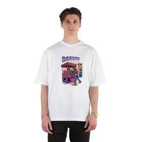 GreenMint Daruma Hunter Unisex Beyaz Oversize T-shirt