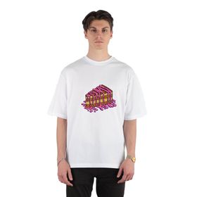 GreenMint Delicious Dripping Cream Cake Slices Unisex Beyaz Oversize T-shirt