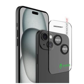 Greenmnky Buddies iPhone 15-15 Plus Uyumlu Siyah Kamera Lens Koruyucu