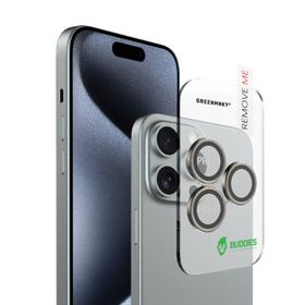 Greenmnky Buddies iPhone 16 Pro - 16 Pro Max Uyumlu Titanyum Grisi Kamera Lens Koruyucu