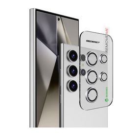 Greenmnky Buddies Samsung S25 Ultra Uyumlu Gümüş Kamera Lens Koruyucu
