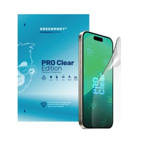 Greenmnky iPhone 13 Pro-Max Pro Clear Edition Panzerfolyo Şeffaf Ekran Koruyucu