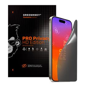 Greenmnky iPhone 14 Pro Max - Pro Privacy HD Edition Panzerfolyo Şeffaf Ekran Koruyucu