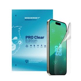 Greenmnky iPhone 15 Pro Clear Edition Panzerfolyo Şeffaf Ekran Koruyucu