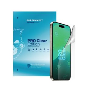 Greenmnky iPhone 16 Plus Pro Clear Edition Panzerfolyo Şeffaf Ekran Koruyucu