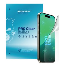 Greenmnky iPhone 16 - Pro Clear Edition Panzerfolyo Şeffaf Ekran Koruyucu