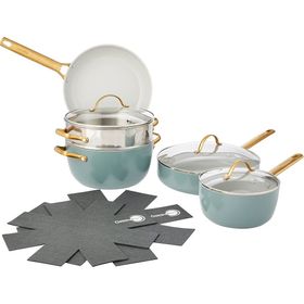 Greenpan CC005368-001 Padova Gök Mavi 10 Parça Tencere Seti