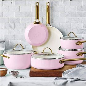 Greenpan CC005370-001 Pembe Padova 10 Parça Tencere Seti