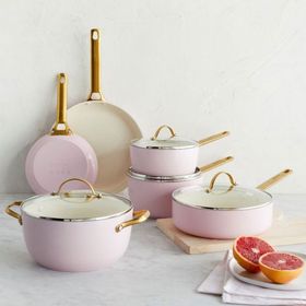 Greenpan CC005370-001 Pembe Padova 10 Parça Tencere Seti