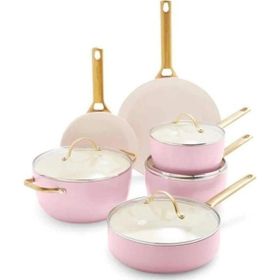 Greenpan Padova Pembe Thermolon Yapışmaz 10 Parça Tencere Tava Seti