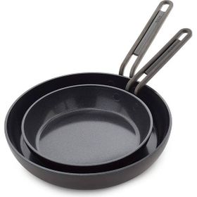 Greenpan Stanley Tucci 20 cm+26 cm 2'li Milano Siyah Kızartma Tava