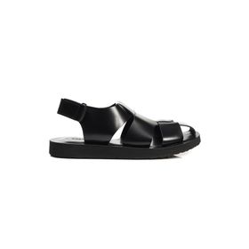 Greyder 3Y1US62620 Siyah Hakiki Deri Erkek Sandalet