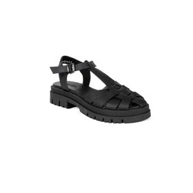 Greyder 3Y2CS32282 Siyah Hakiki Deri Kadın Sandalet