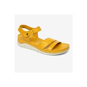 Greyder 4Y2FS57472 Sarı Hakiki Deri Taşlı Kadın Sandalet