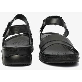 Greyder 4Y2FS57472 Siyah Hakiki Deri Kadın Sandalet