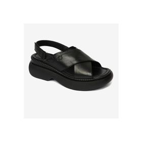 Greyder 4Y2FS59027 Kadın Siyah Hakiki Deri Sandalet