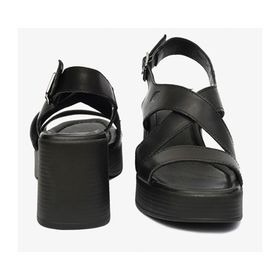 Greyder 4Y2US59099 Siyah Hakiki Deri Topuklu Kadın Sandalet