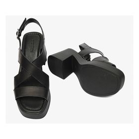 Greyder 4Y2US59099 Siyah Hakiki Deri Topuklu Kadın Sandalet
