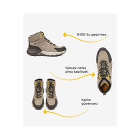 Greyder 5K1GB16342 Koyu Gri Hakiki Deri Su Geçirmez Erkek Outdoor Bot