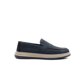 Greyder 64696 Lacivert Erkek Deri Baskılı Lastikli Comfort Casual Ayakkabı
