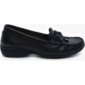 Greyder 6Y2FA25593 Kadın Siyah Hakiki Deri Comfort Ayakkabı