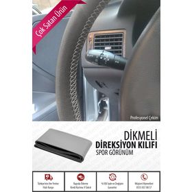 Gri Renk Dikmeli Direksiyon Kılıfı