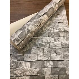 Gri Tonlu Patlatma Taş Desenli Duvar Kağıdı